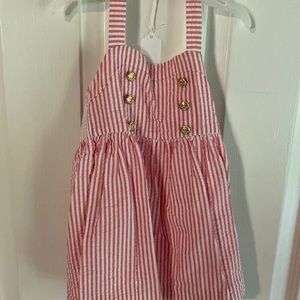 Janie and Jack EUC seersucker halter dress 6-12mos